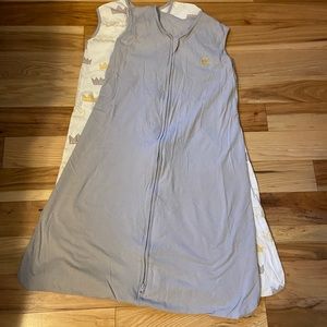 Pair X-Large Tillyou Sleep Sacks Large 18-24 Month Lightweight Gray Gold Crowns